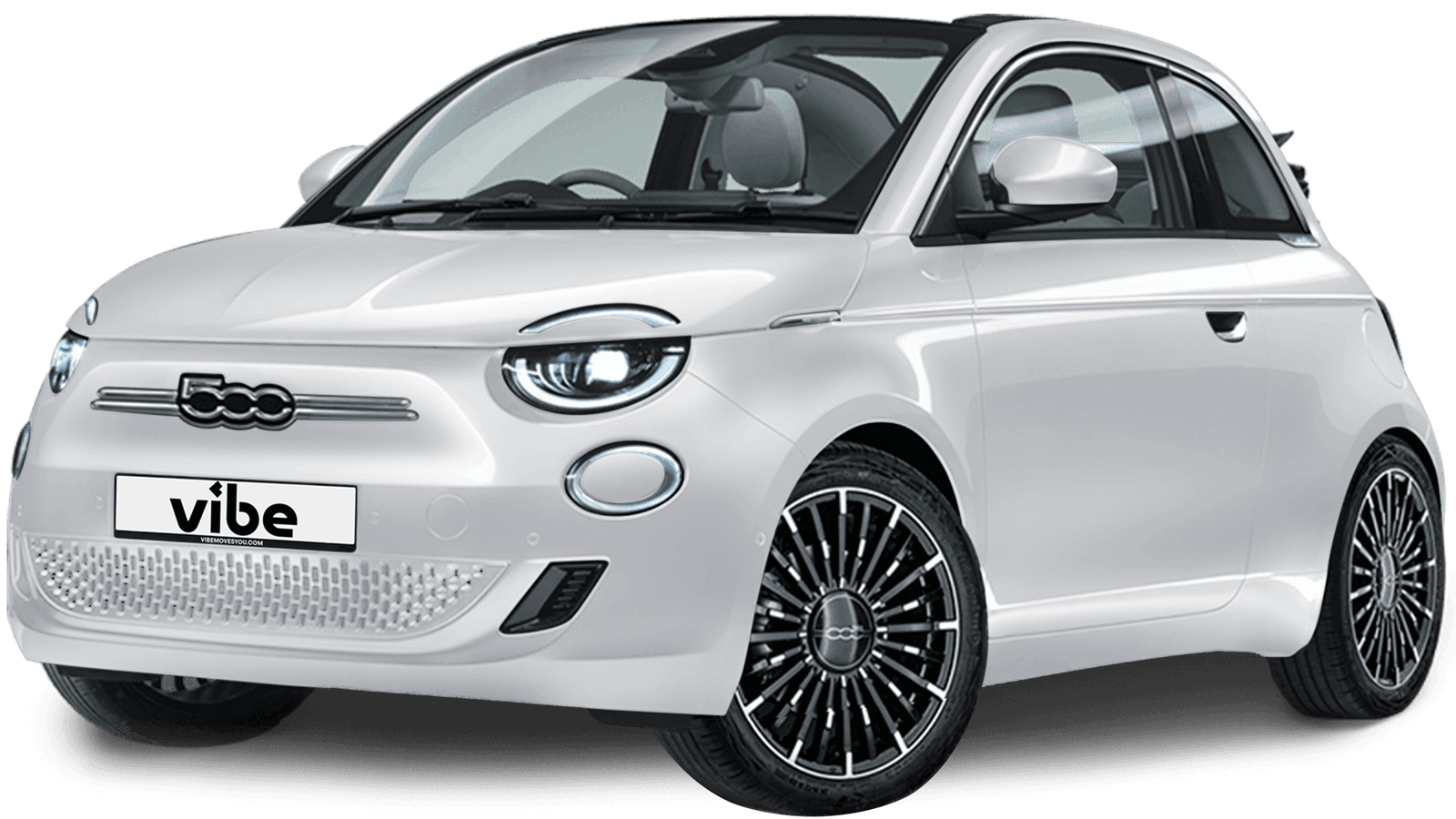Fiat 500e Cabrio in Arktisweiss bei vibe