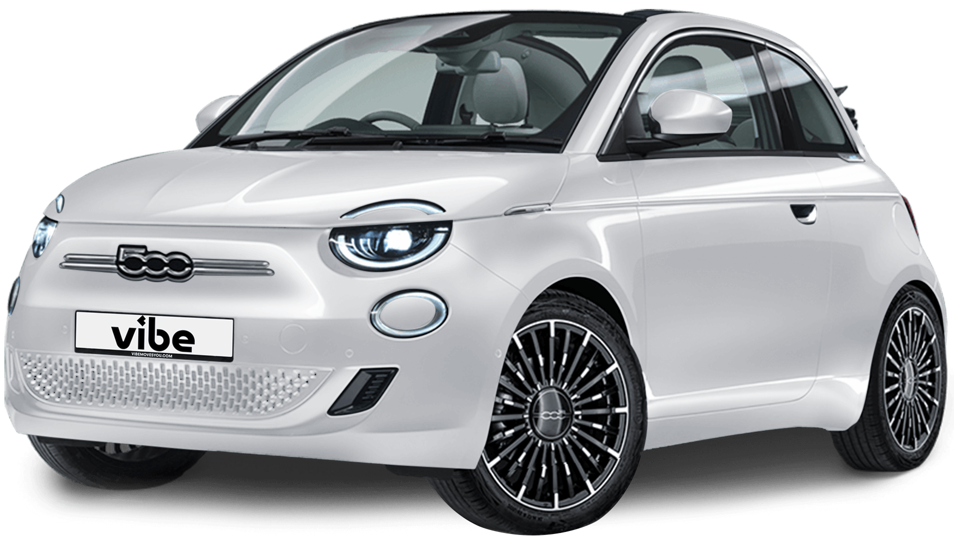 Fiat 500e Cabrio in Arktisweiss bei vibe