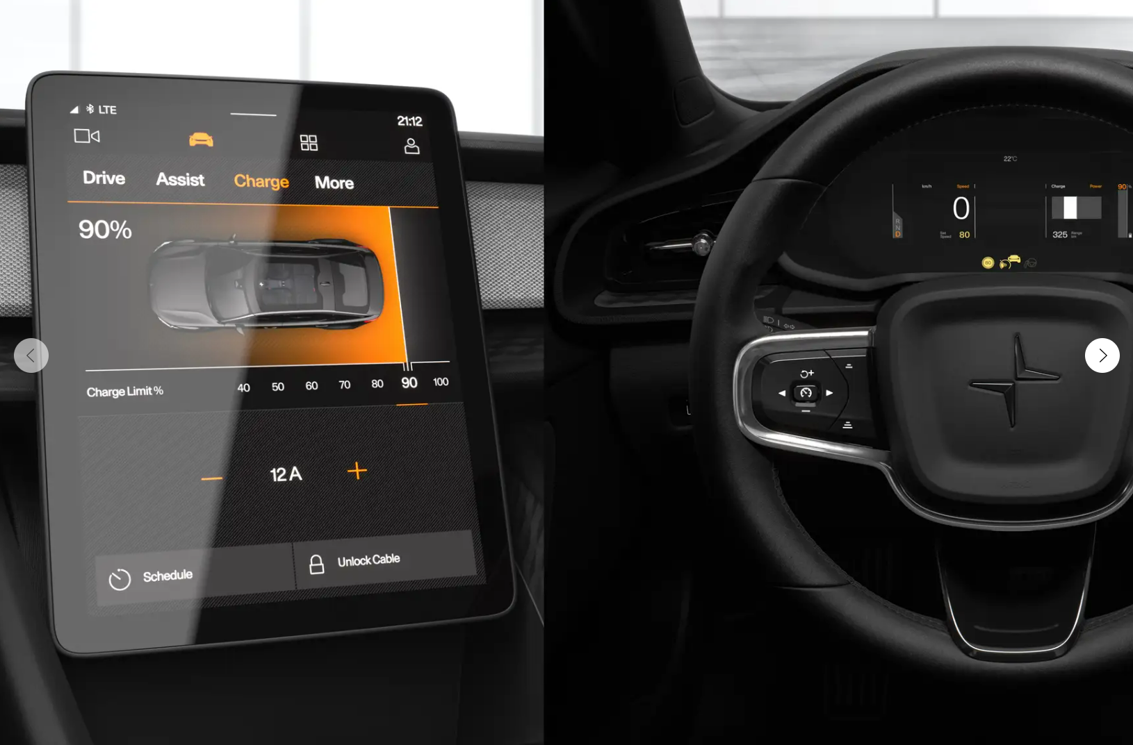 Polestar 2 Standard Range Innenraum von vibe