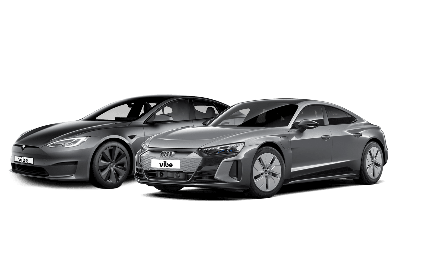 Audi e-tron GT und Tesla von vibe